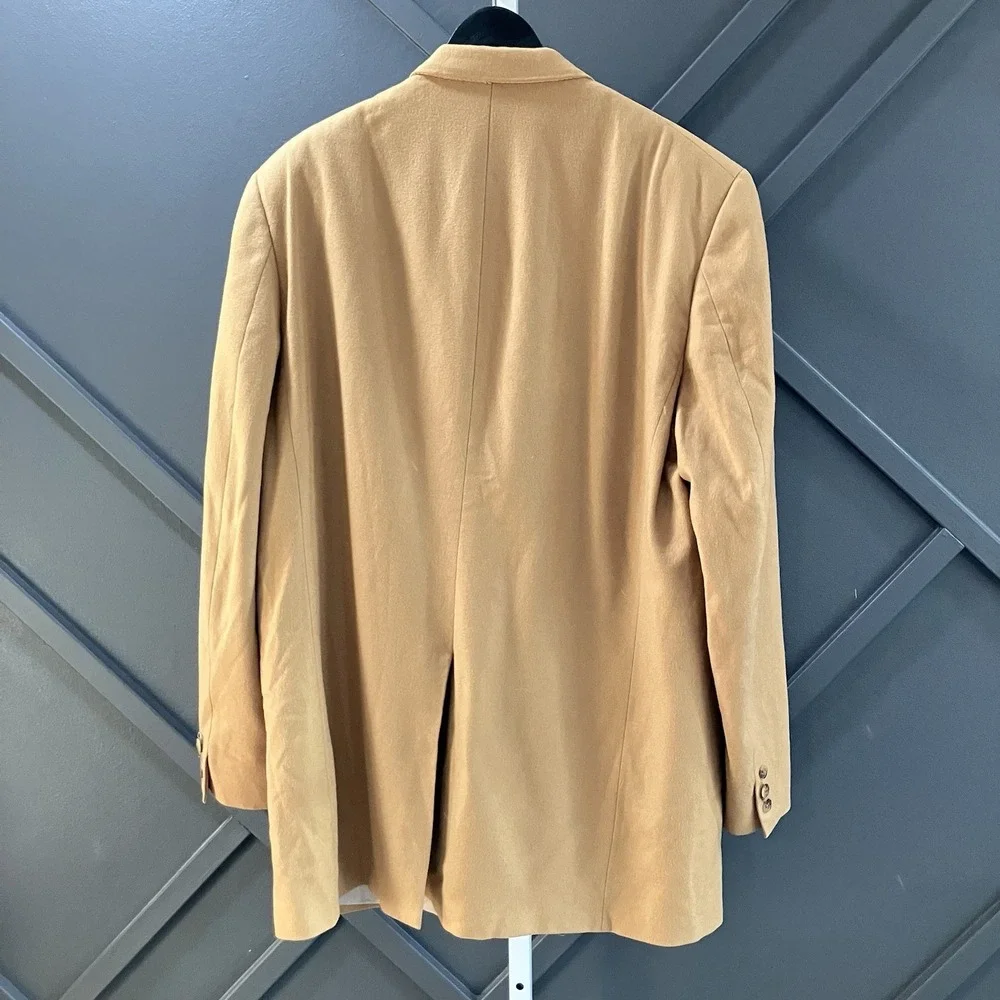 Hart Schaffner Marx Gold Trumpeter 100% Cashmere Sport Coat Blazer 44L Tan